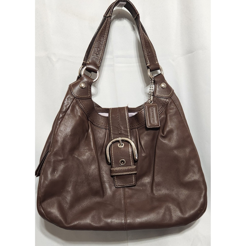 Coach Soho Buckle Hobo Bag Brown Leather Shoulder Tote F15075